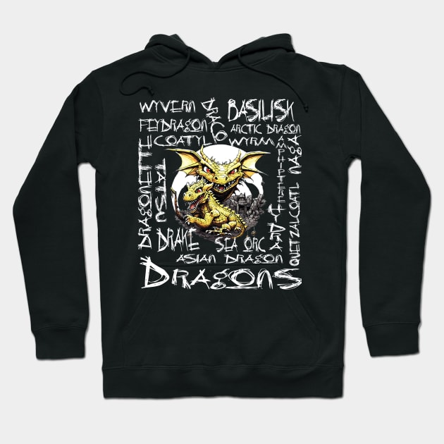 Different Types of Dragons For All Dragon Lovers Mythical Role Playing Hoodie by Envision Styles